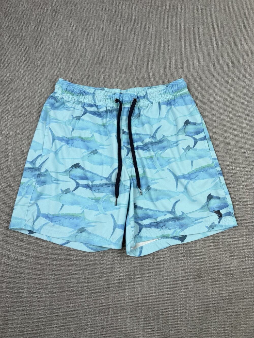 Salt Life Live Salty Swim Trunks Men’s Large Blue Marlin Print Mesh Lined